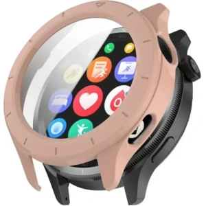 Etui ze szkłem do zegarka Bizon Case+Glass Watch do Xiaomi Watch S4 różowe
