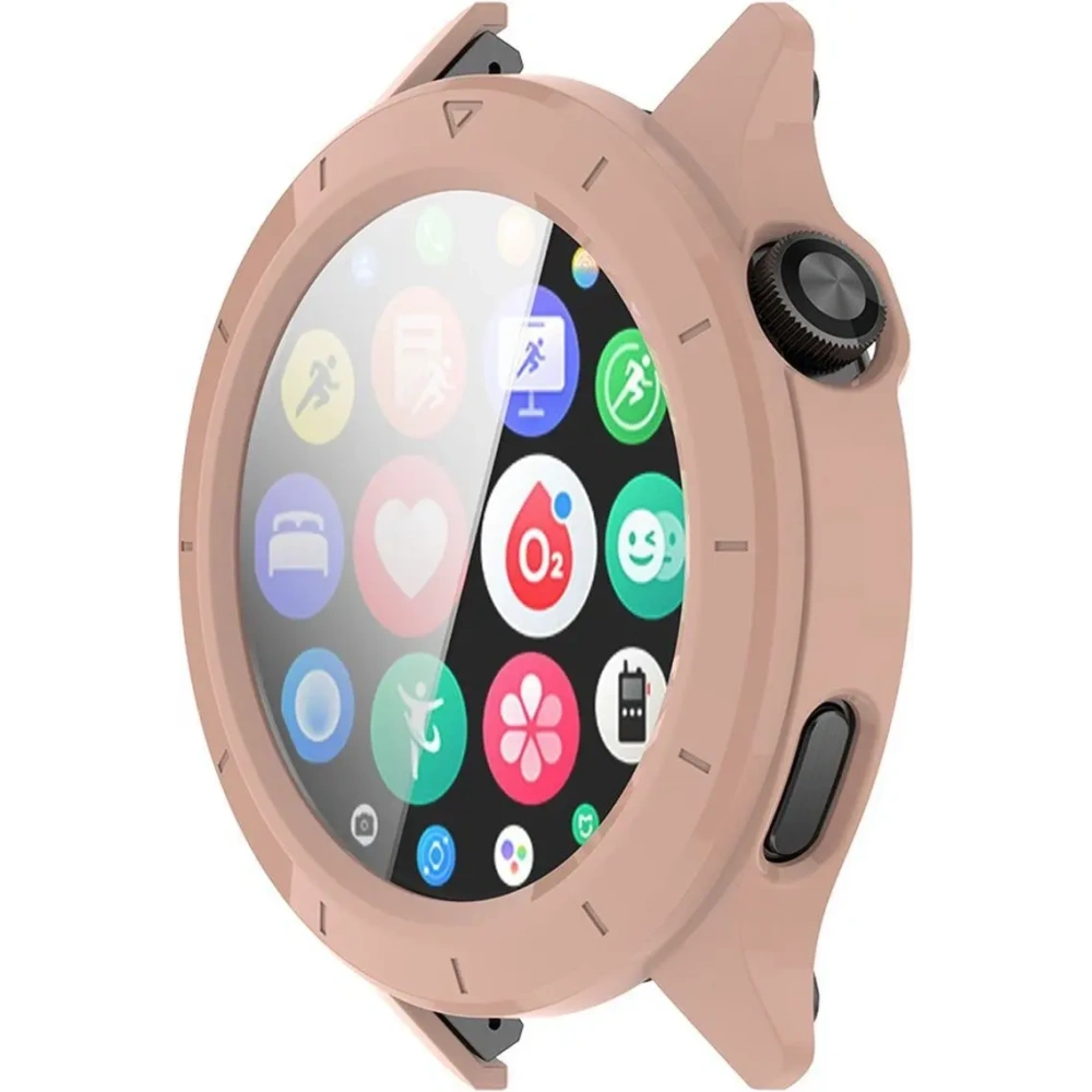 Etui ze szkłem do zegarka Bizon Case+Glass Watch do Xiaomi Watch S4 różowe