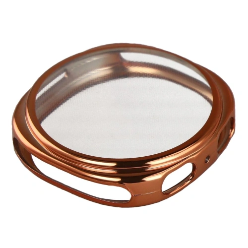 Etui z osłoną ekranu Bizon Case Watch Felipe do Samsung Galaxy Watch 8 44mm różowozłote