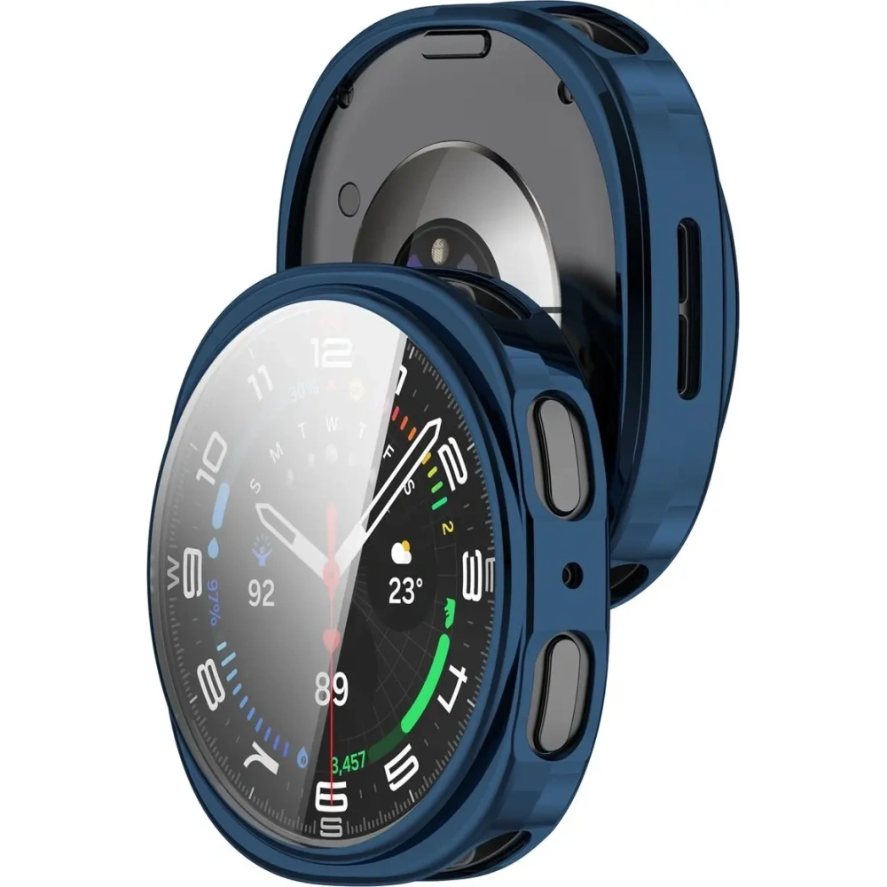 Etui z osłoną ekranu Bizon Case Watch Felipe do Samsung Galaxy Watch 8 44mm niebieskie