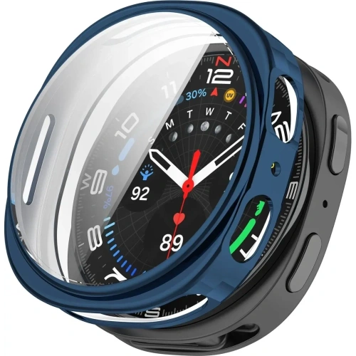Etui z osłoną ekranu Bizon Case Watch Felipe do Samsung Galaxy Watch 8 44mm niebieskie