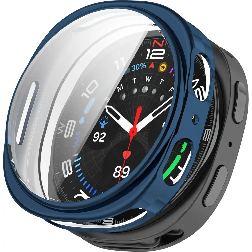 Etui z osłoną ekranu Bizon Case Watch Felipe do Samsung Galaxy Watch 8 44mm niebieskie