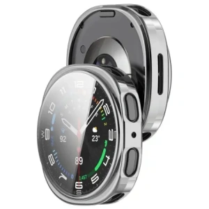 Etui z osłoną ekranu Bizon Case Watch Felipe do Samsung Galaxy Watch 8 44mm srebrne