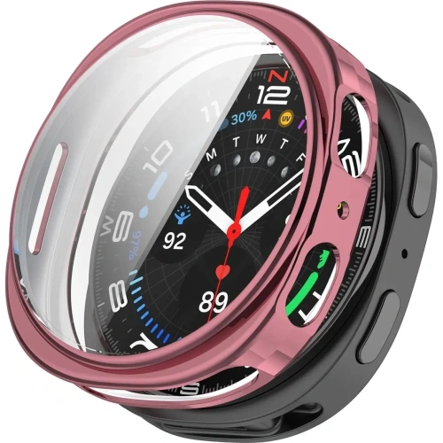 Etui z osłoną ekranu Bizon Case Watch Felipe do Samsung Galaxy Watch 8 44mm różowe