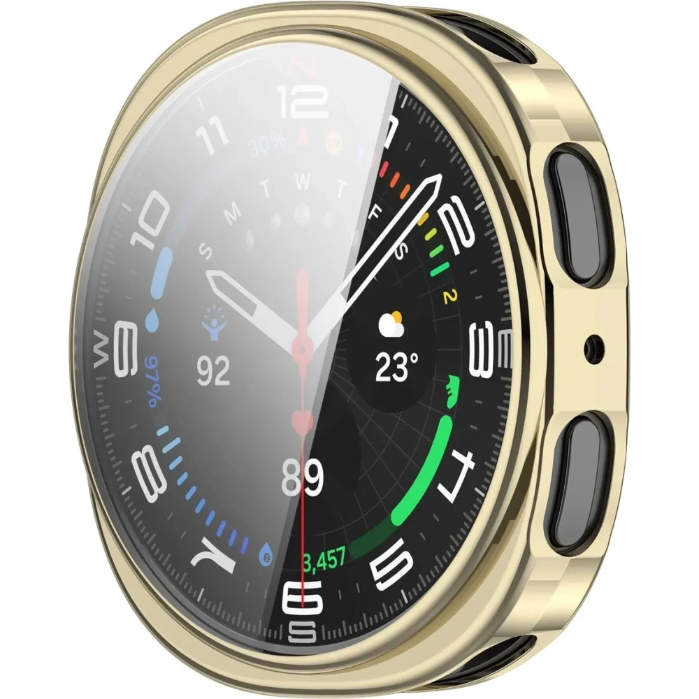 Etui z osłoną ekranu Bizon Case Watch Felipe do Samsung Galaxy Watch 8 44mm złote