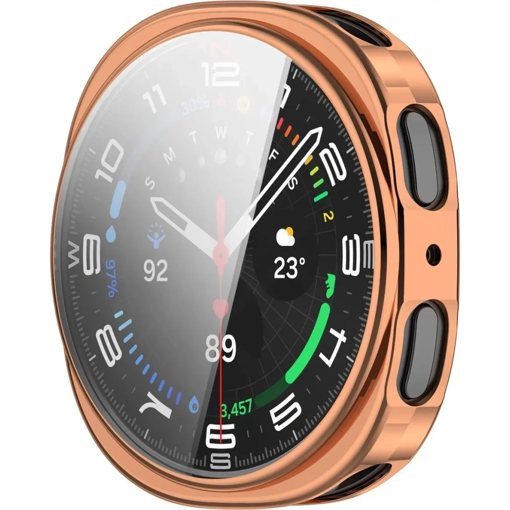 Etui z osłoną ekranu Bizon Case Watch Felipe do Samsung Galaxy Watch 8 40mm różowozłote