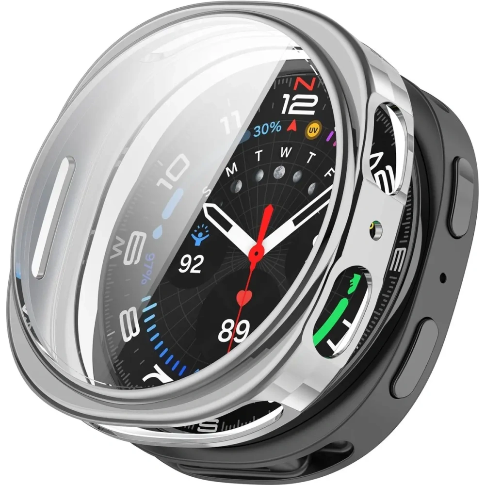 Etui z osłoną ekranu Bizon Case Watch Felipe do Samsung Galaxy Watch 8 40mm srebrne