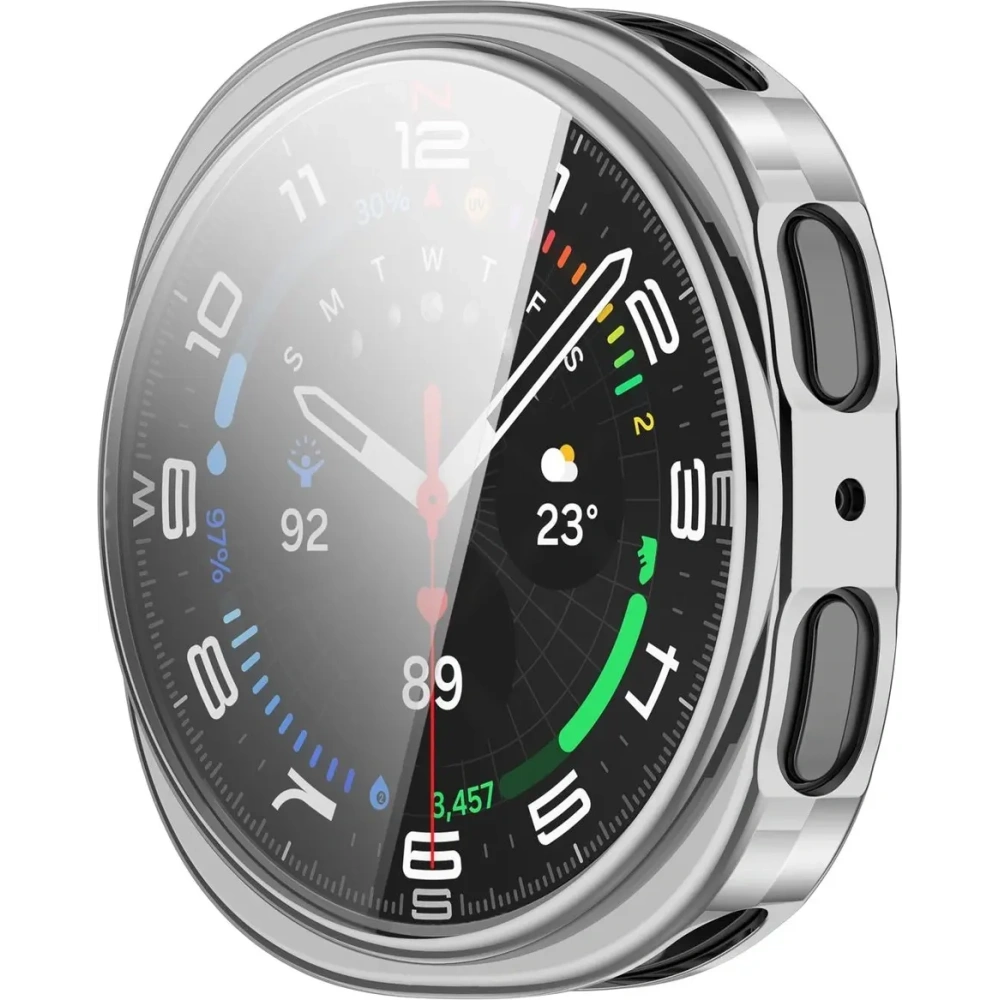 Etui z osłoną ekranu Bizon Case Watch Felipe do Samsung Galaxy Watch 8 40mm srebrne