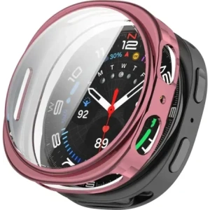 Etui z osłoną ekranu Bizon Case Watch Felipe do Samsung Galaxy Watch 8 40mm różowe