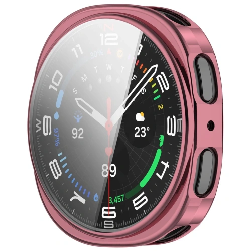 Etui z osłoną ekranu Bizon Case Watch Felipe do Samsung Galaxy Watch 8 40mm różowe