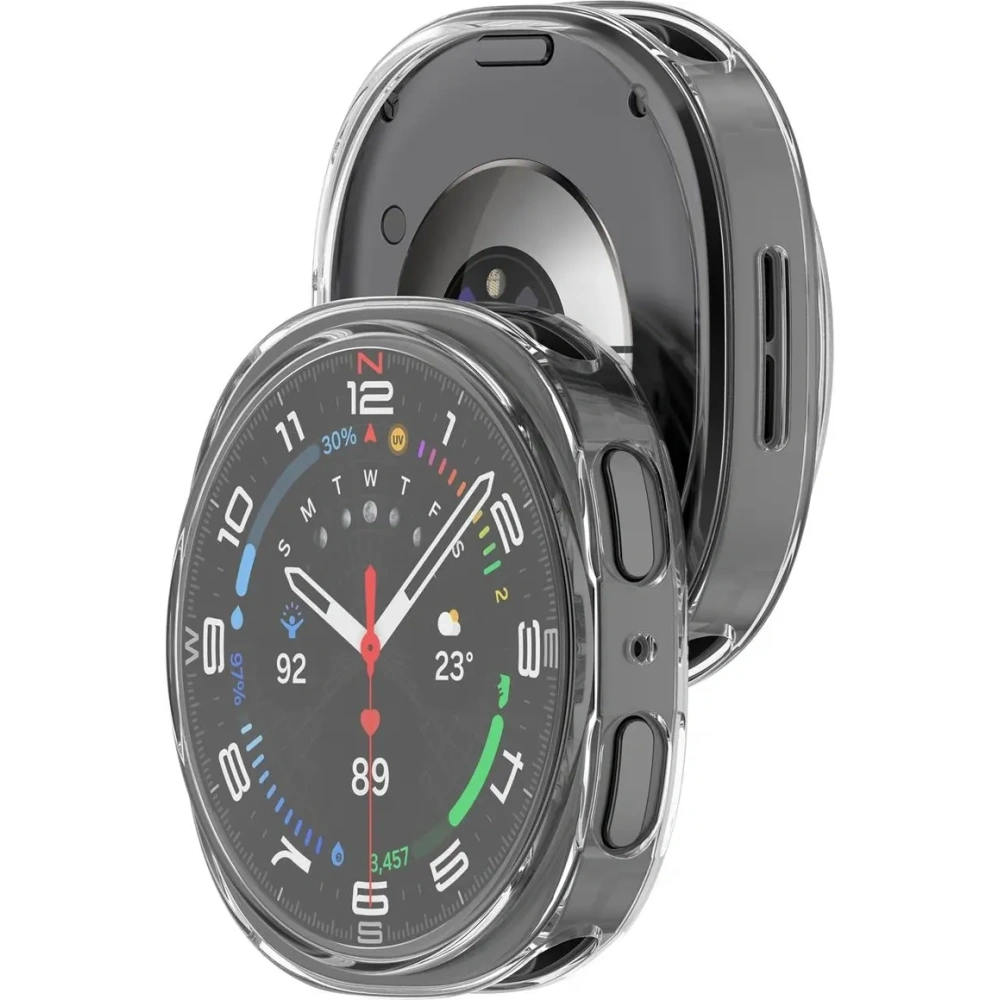Etui z osłoną ekranu Bizon Case Watch Felipe do Samsung Galaxy Watch 8 40mm przezroczyste