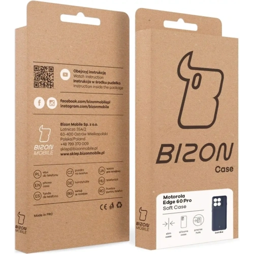 Silikonowe etui Bizon Soft Case do Motorola Edge 60 Pro ciemnoniebieskie