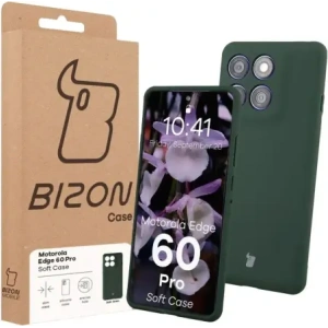 Silikonowe etui Bizon Soft Case do Motorola Edge 60 Pro ciemnozielone