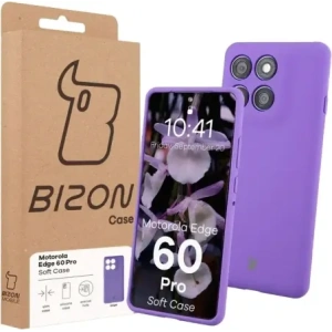 Silikonowe etui Bizon Soft Case do Motorola Edge 60 Pro fioletowe