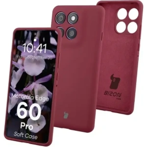 Silikonowe etui Bizon Soft Case do Motorola Edge 60 Pro ciemnofioletowe