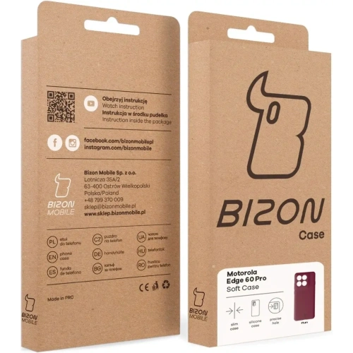 Silikonowe etui Bizon Soft Case do Motorola Edge 60 Pro ciemnofioletowe