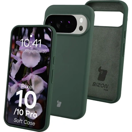 Silikonowe etui Bizon Soft Case do Google Pixel 10 / 10 Pro ciemnozielone