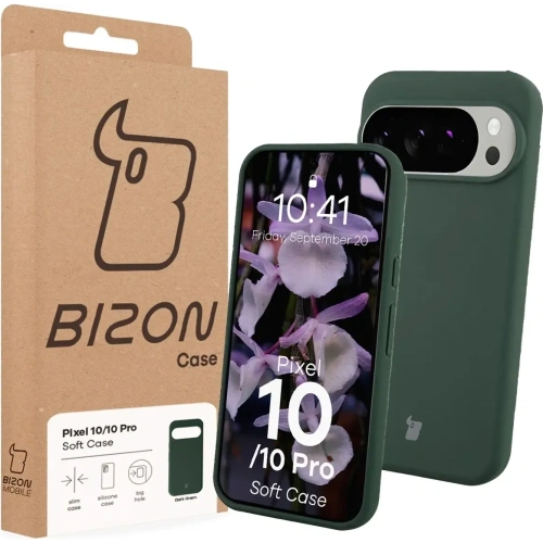 Silikonowe etui Bizon Soft Case do Google Pixel 10 / 10 Pro ciemnozielone