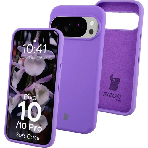 Silikonowe etui Bizon Soft Case do Google Pixel 10 / 10 Pro fioletowe