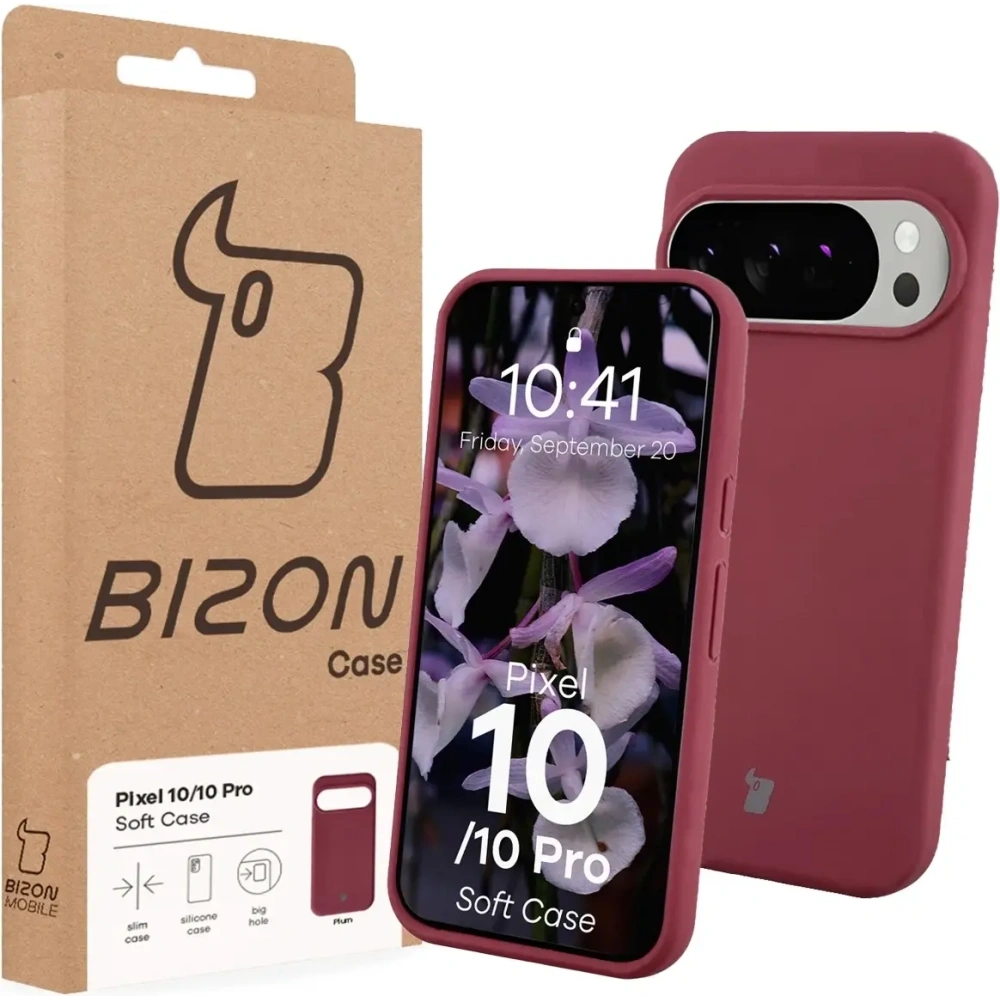 Silikonowe etui Bizon Soft Case do Google Pixel 10 / 10 Pro ciemnofioletowe