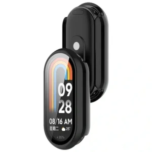 Etui ze szkłem do zegarka Bizon Case+Glass Watch do Xiaomi Smart Band 10 czarne