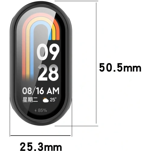 Etui ze szkłem do zegarka Bizon Case+Glass Watch do Xiaomi Smart Band 10 czarne