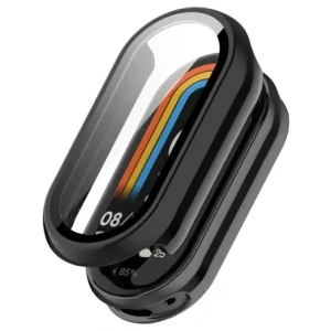 Etui ze szkłem do zegarka Bizon Case+Glass Watch do Xiaomi Smart Band 10 czarne