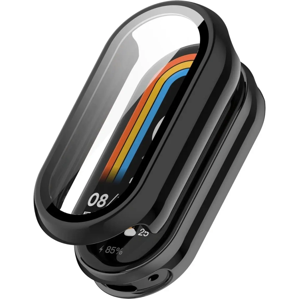 Etui ze szkłem do zegarka Bizon Case+Glass Watch do Xiaomi Smart Band 10 czarne