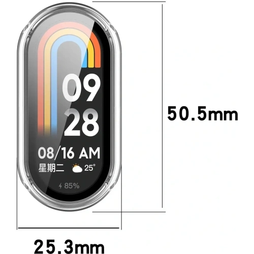 Etui ze szkłem do zegarka Bizon Case+Glass Watch do Xiaomi Smart Band 10 przeźroczyste