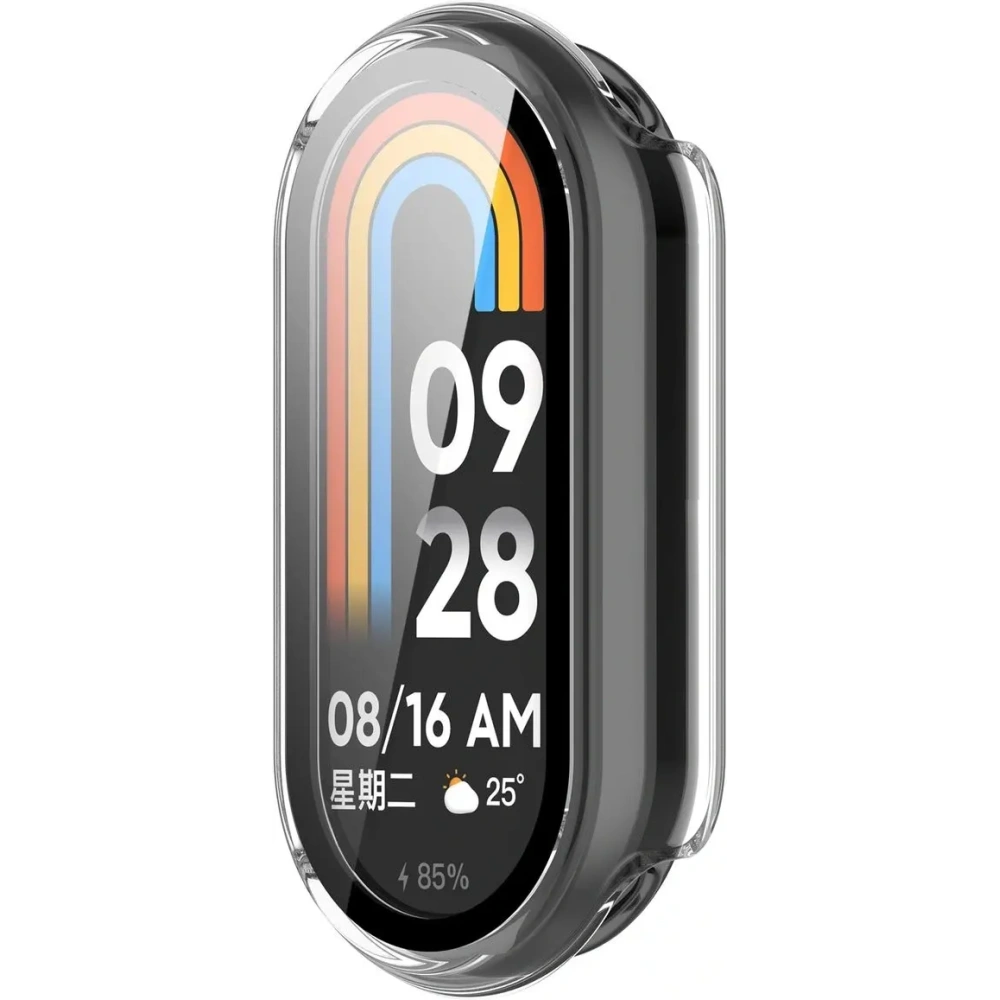 Etui ze szkłem do zegarka Bizon Case+Glass Watch do Xiaomi Smart Band 10 przeźroczyste