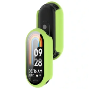 Etui ze szkłem do zegarka Bizon Case+Glass Watch do Xiaomi Smart Band 10 jasnozielone