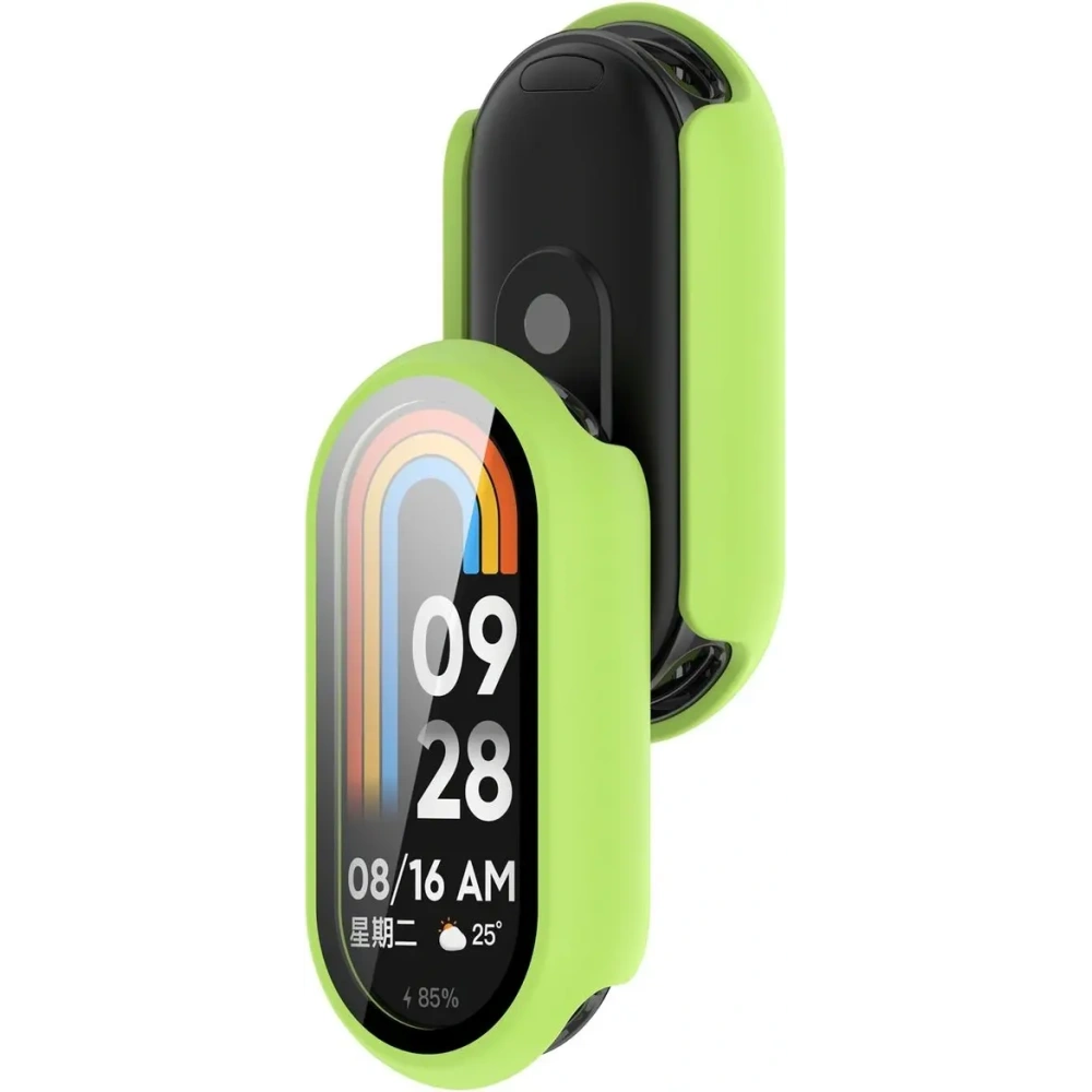 Etui ze szkłem do zegarka Bizon Case+Glass Watch do Xiaomi Smart Band 10 jasnozielone