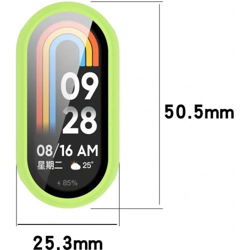 Etui ze szkłem do zegarka Bizon Case+Glass Watch do Xiaomi Smart Band 10 jasnozielone