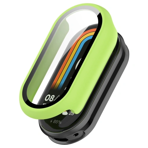 Etui ze szkłem do zegarka Bizon Case+Glass Watch do Xiaomi Smart Band 10 jasnozielone
