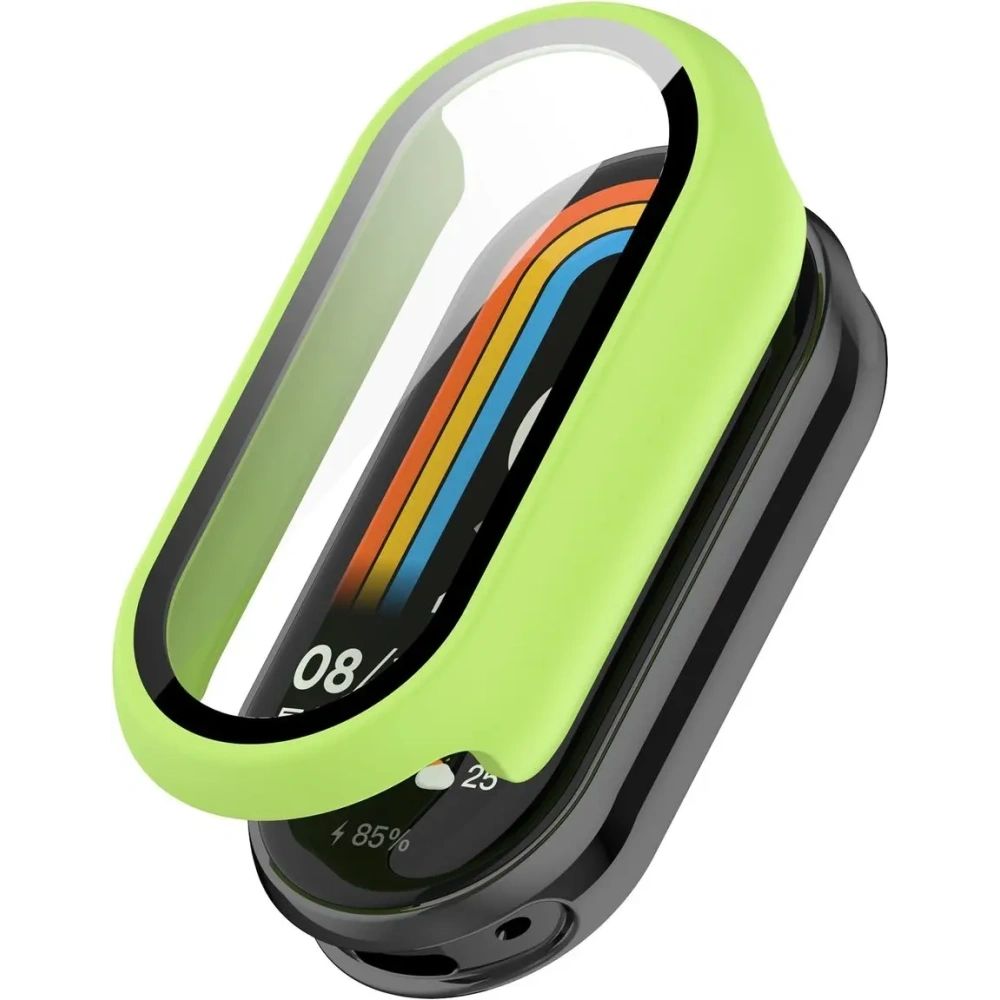 Etui ze szkłem do zegarka Bizon Case+Glass Watch do Xiaomi Smart Band 10 jasnozielone
