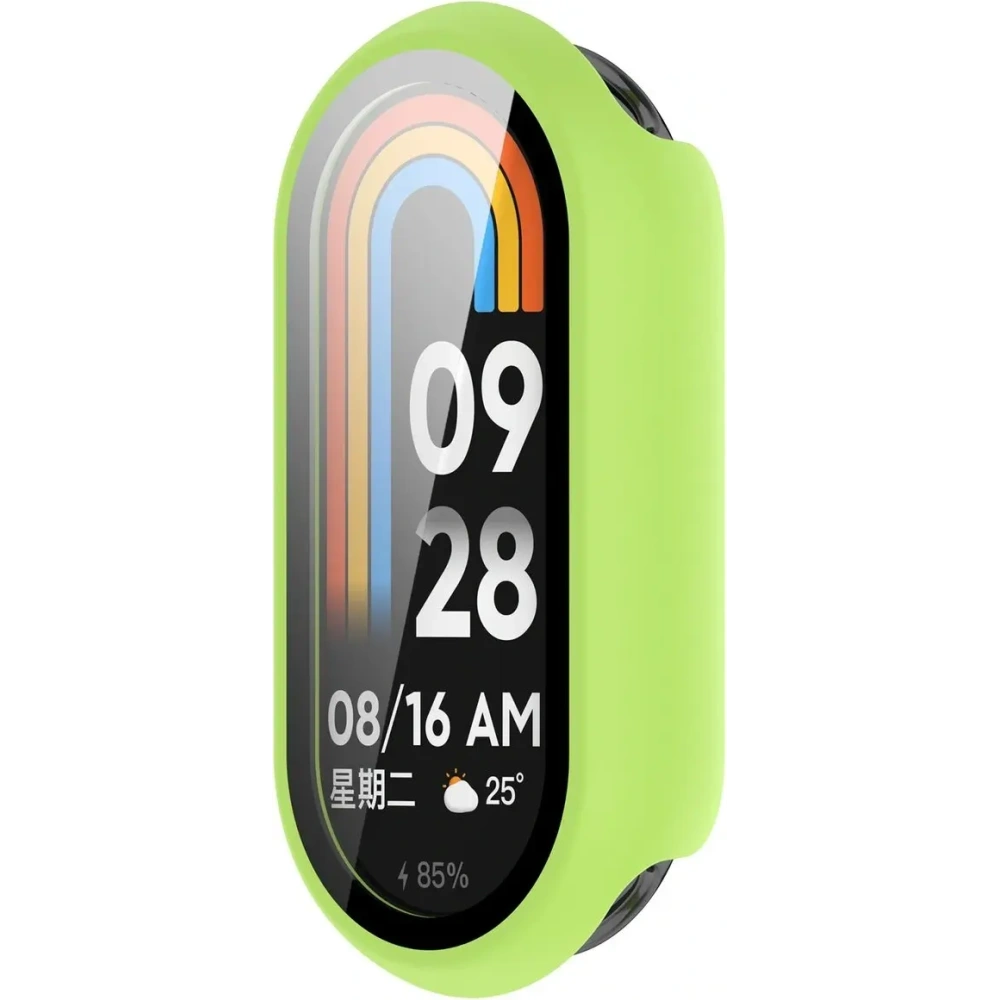 Etui ze szkłem do zegarka Bizon Case+Glass Watch do Xiaomi Smart Band 10 jasnozielone