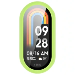 Etui ze szkłem do zegarka Bizon Case+Glass Watch do Xiaomi Smart Band 10 jasnozielone