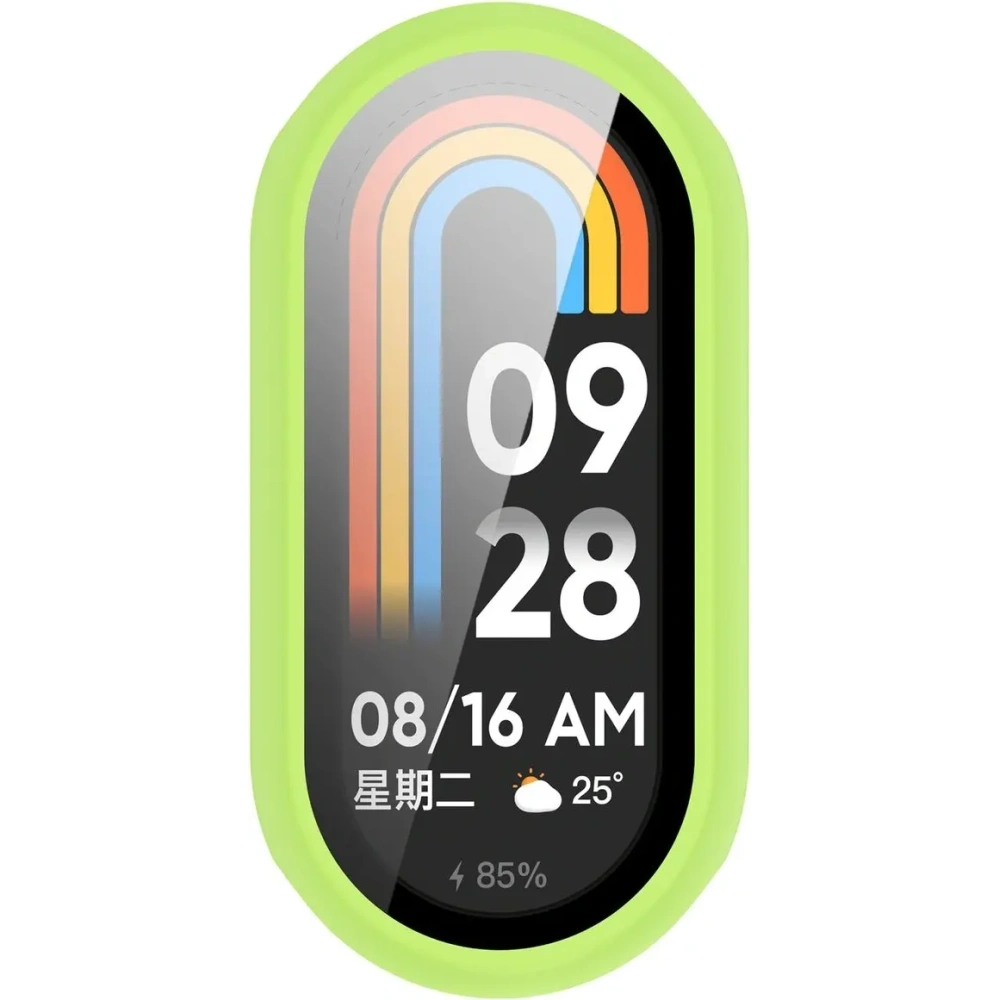 Etui ze szkłem do zegarka Bizon Case+Glass Watch do Xiaomi Smart Band 10 jasnozielone