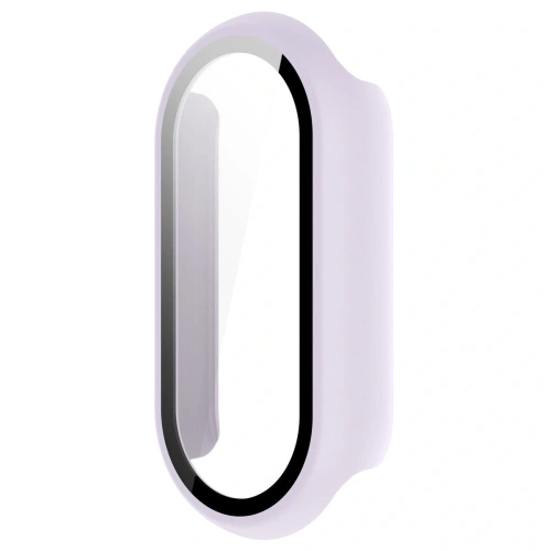 Etui ze szkłem do zegarka Bizon Case+Glass Watch do Xiaomi Smart Band 10 jasnofioletowe