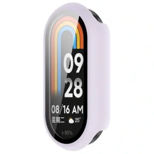 Etui ze szkłem do zegarka Bizon Case+Glass Watch do Xiaomi Smart Band 10 jasnofioletowe