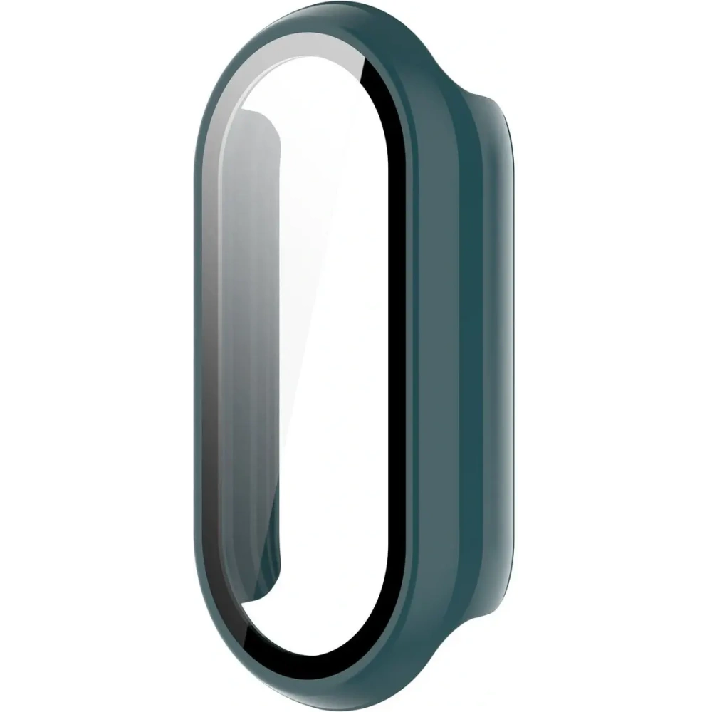 Etui ze szkłem do zegarka Bizon Case+Glass Watch do Xiaomi Smart Band 10 ciemnozielone