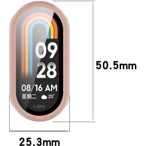 Etui ze szkłem do zegarka Bizon Case+Glass Watch do Xiaomi Smart Band 10 różowe