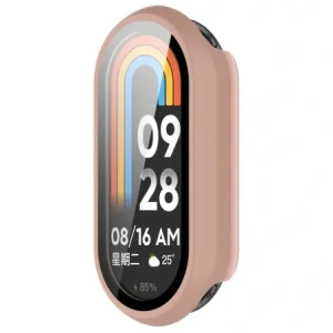 Etui ze szkłem do zegarka Bizon Case+Glass Watch do Xiaomi Smart Band 10 różowe