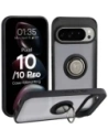 Etui z uchwytem na palec Bizon Case Hybrid Ring do Google Pixel 10 / 10 Pro przydymione z czarną ramką