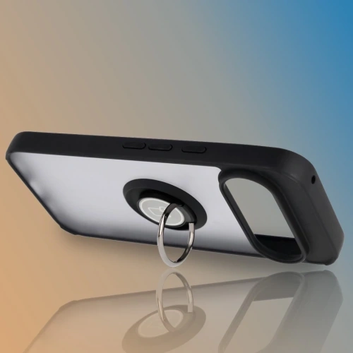 Etui z uchwytem na palec Bizon Case Hybrid Ring do Google Pixel 10 / 10 Pro przydymione z czarną ramką