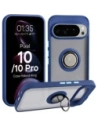 Etui z uchwytem na palec Bizon Case Hybrid Ring do Google Pixel 10 / 10 Pro przydymione z granatową ramką