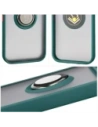 Etui z uchwytem na palec Bizon Case Hybrid Ring do Google Pixel 10 / 10 Pro przydymione z ciemnozieloną ramką