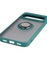 Etui z uchwytem na palec Bizon Case Hybrid Ring do Google Pixel 10 / 10 Pro przydymione z ciemnozieloną ramką
