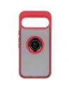 Etui z uchwytem na palec Bizon Case Hybrid Ring do Google Pixel 10 / 10 Pro przydymione z czerwoną ramką