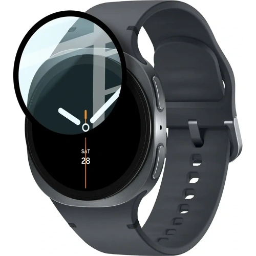 Szkło hybrydowe Bizon Glass Watch Edge Hybrid dla Samsung Galaxy Watch 8 40mm czarne